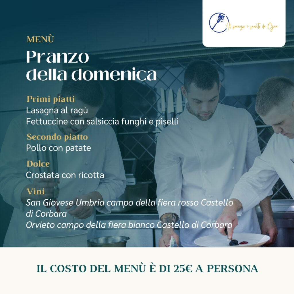 Il pranzo è servito da Gea - Il menù della quarta domenica - 10 novembre
